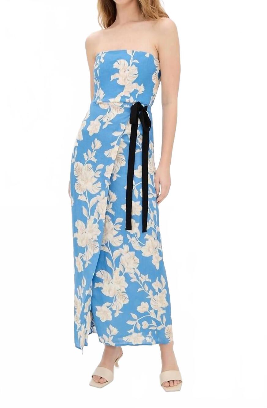 NEW AGUA BY AGUA BENDITA cinéfila madera maxi dress in multicolor
